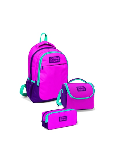Coral High İlkokul Çanta Takımı Pembe Mor Kız Çocuk Okul Çantası Seti