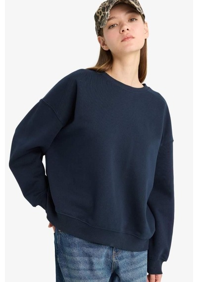 Defacto Lacivert Kadın Sweatshirt A4177ax/nv146 Lacivert