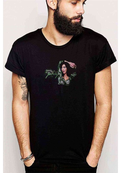 Katy Perry Wide Awake Baskılı Siyah Erkek Tshirt