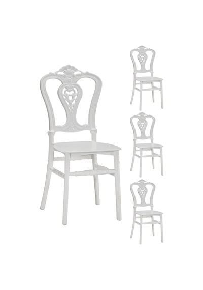 4 Adet Carisma Beyaz  Sandalye / Balkon-Bahçe-Mutfak