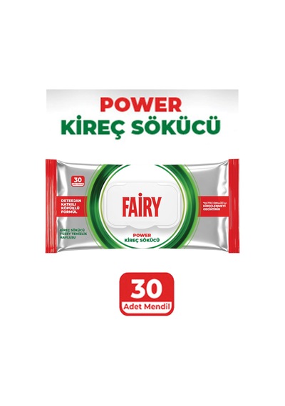 30'lu Kapaklı Kireç Sökücü Yüzey Temizlik Mendili - Beyaz