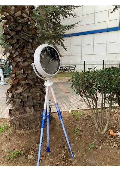 Tripod Ayaklı Dekoratif Saat - Beyaz