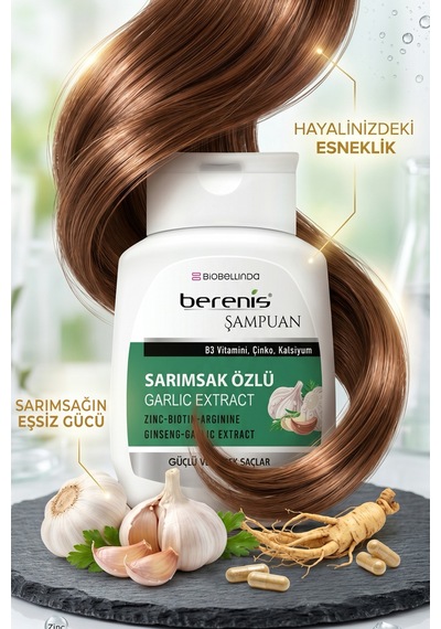 Berenis Sarımsak Özlü Şampuan 290 Ml Daha Güçlü Saçlar İçin 2'li Set Kuru