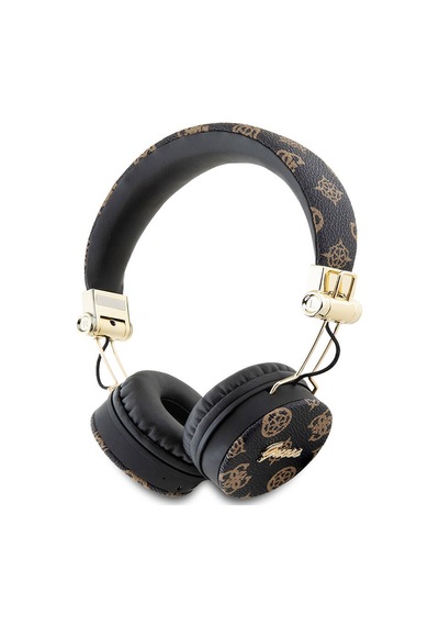 Guess Lisanslı PU Desenli Metal El Yazısı Logolu Kulak Üstü Bluetooth Kulaklık