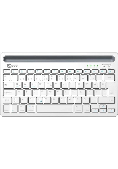 Lecoo Bk100 Bluetooth V3.0 Çoklu Cihaz Uyumlu Şarj Edilebilir Kablosuz  Beyaz Türkçe Q Klavye