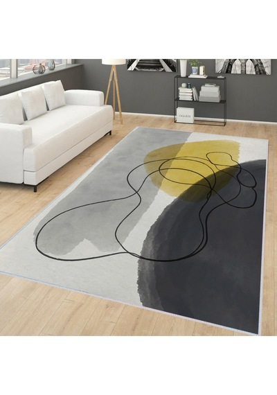Rovigo Home Dijital Baskı Yıkanabilir Kaymaz Taban Salon Halısı  RVG1739 Çok Renkli