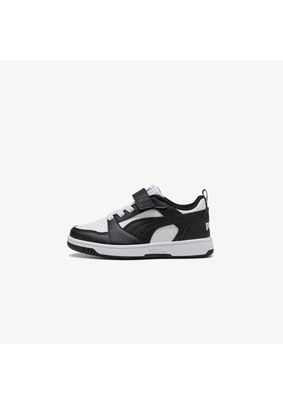 Puma Rebound V6 Low Çocuk Siyah Beyaz Spor Ayakkabı 397419 Beyaz