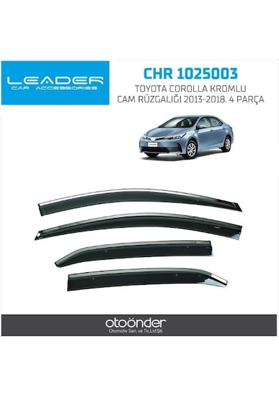 Kromlu Cam Rüzgarlığı Toyota Corolla 2013-2018 4 Parça 1 Tk