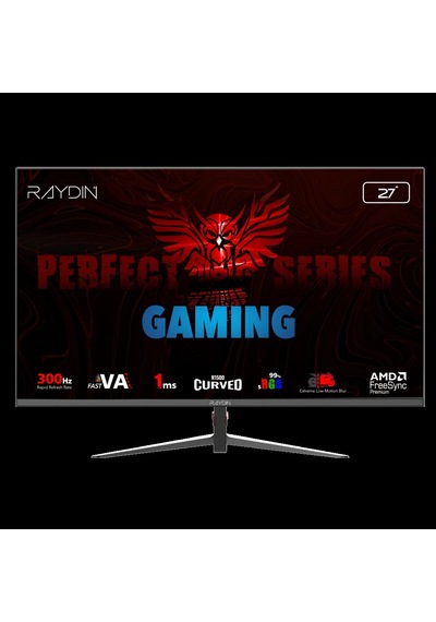Raydın Mm27rfa-300hz, 27", 1ms, 300hz, Full Hd, 2xhdmı, Dp, Va Led, R1500 Curved, Frameless, Freesyn
