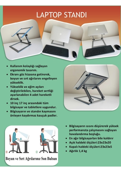Masa Üstü Metal Profesyonel Laptop Standı
