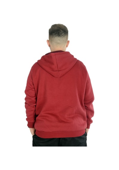 Mode Xl Erkek Sweatshirt Kapşonlu Zippered Basic 20543 Bordo 001