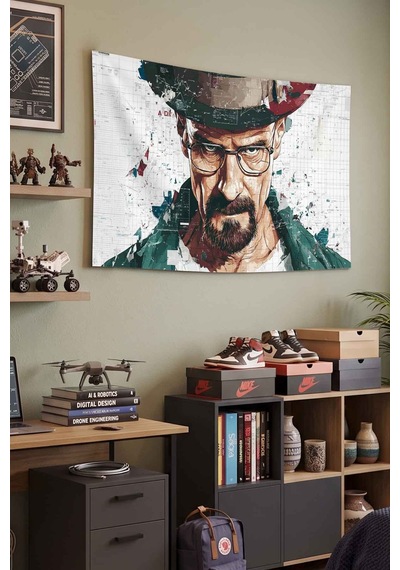 Breaking Bad Walter White Dekoratif Duvar Örtüsü Duvar Halısı Beyaz
