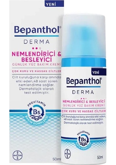 Bepanthol Derma Çok Kuru ve Hassas Ciltler İçin Nemlendirici ve Besleyici Yüz Bakım Kremi 50 ML