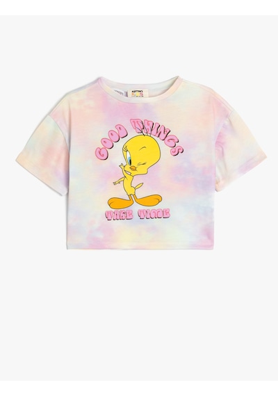 Koton Tweety Tişört Lisanslı Kısa Kollu Baskılı Bisiklet Yaka Pembe Desenli 5skg10064ak Pembe Desenli Pembe