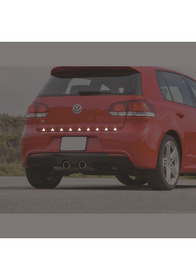Beyaz Reflective Reflektif 9'lu Üçgen Sticker Paketi Otomobil M