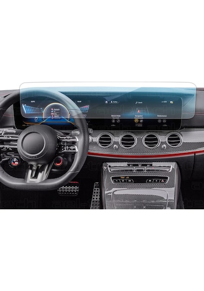 Mercedes E-serisi W213 Uyumlu 12.3 İnç Dijital Gösterge Ve Navigasyon 9h Nano Ekran Koruyucu