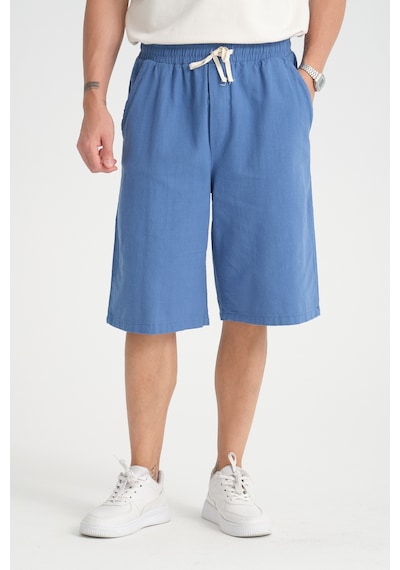 Redline Erkek Baggy Fit Rahat Kesim %100 Pamuk Yumuşak Dokulu Şort Kapri İndigo