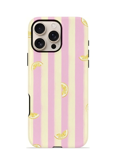 Apple iPhone Uyumlu 16 Pro Vorian Çift Katmanlı Kılıf Pink Lemon Parade