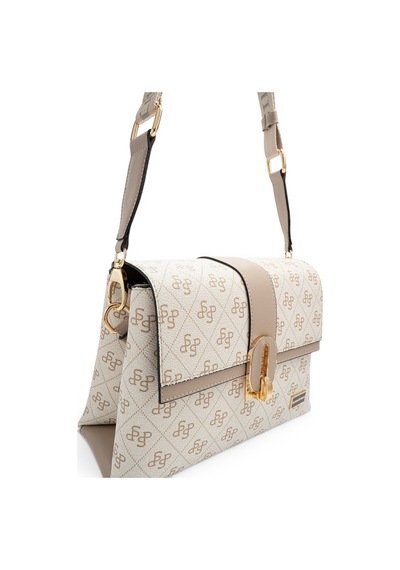 Silver & Polo Silver Polo Bej - Kum Monogram Kadın Çapraz Çanta Sp1287