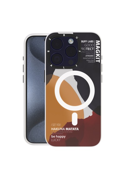 BuffiPhone Uyumlu 15 Pro Magkit Desenli Kılıf