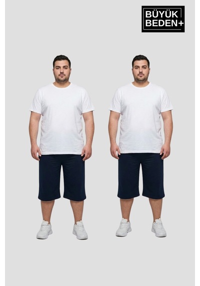 Süperlife Büyük Beden Erkek 2 Li Kapri Şort Rahat Kalıp Seti 3xl-6xl Spr26bsr591+2 Lacivert Süperlife Büyük Beden Erkek 2 Li Kapri Şort Rahat Kalıp Seti 3xl-6xl Spr26bsr591+2 Lacivert