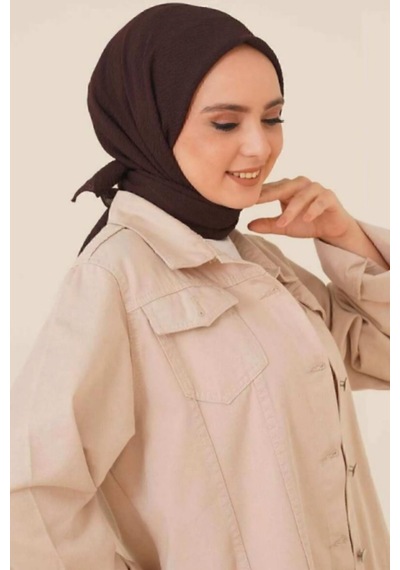 Melodi Scarf Kadın Tesettür Mio Caz Eşarp Hijab Kahverengi KAhverengi