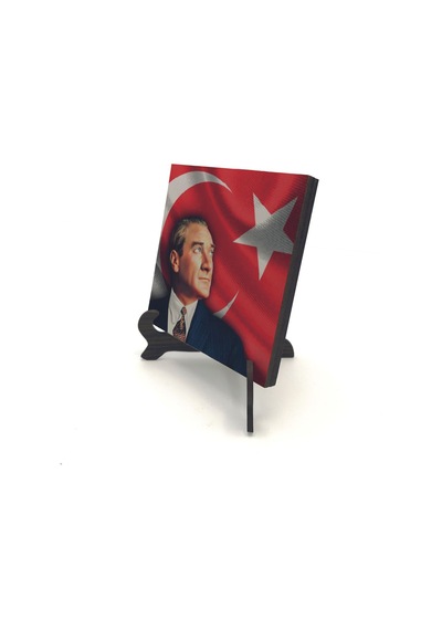 Mustafa Kemal Atatürk Baskılı Mdf Masaüstlük 10x10 721
