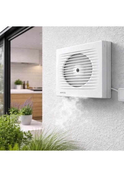 Aircol Otomatik Panjurlu Tuvalet Ve Banyo Fanı / Aspiratörü 160 M³/h - Aircol 120 Op