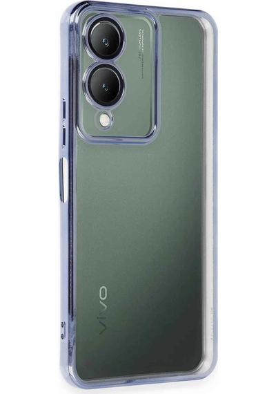 Vivo Y17s Kılıf Razer Lensli Silikon - Açık Mavi