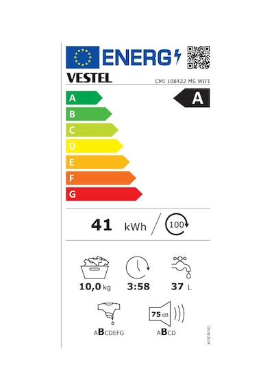Vestel CMI 108422 MS WIFI 10 KG 1200 Devir Çamaşır Makinesi