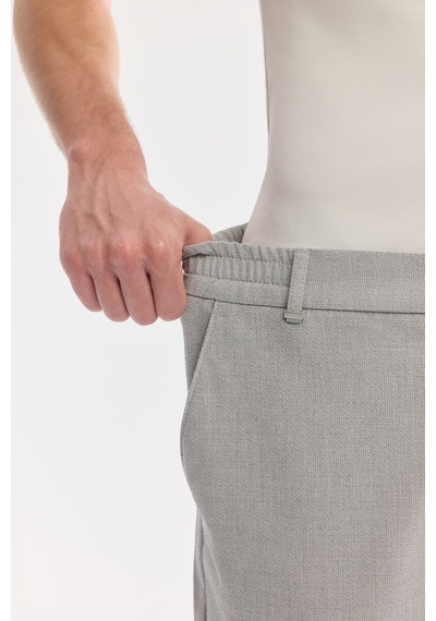 Avva Erkek Açık Gri Yanı Lastikli Gofreli Relaxed Fit Chino Şort A61y3730