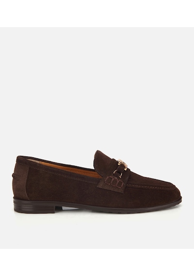 Hotiç Kadın Süet Deri Bej Toka Detaylı Klasik Loafer
