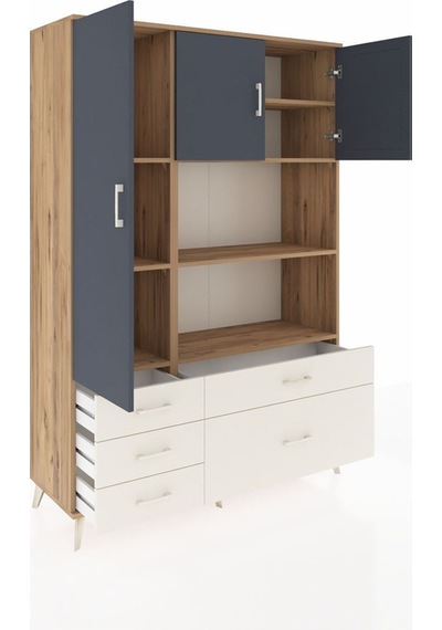 Hyperion Dolap 7 Raflı 5 Çekmeceli 3 Kapaklı 132x44x195 Çam-antrasit/aytaşı Antrasıt/aytası Hyperion Dolap 7 Raflı 5 Çekmeceli 3 Kapaklı 132x44x195 Çam-antrasit/aytaşı Antrasıt/aytası