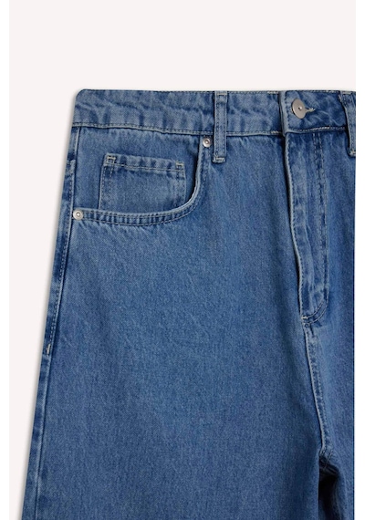 Defacto Tapered Wide Leg Fit Geniş Paça Jean Yıkamalı Pantolon F8397ax25aunm28 Mavi