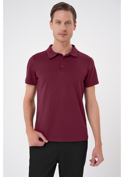 Efor Comfort Fit Polo Yaka Esnek Pamuk Casual Bordo Tişört Ts 886 Bordo