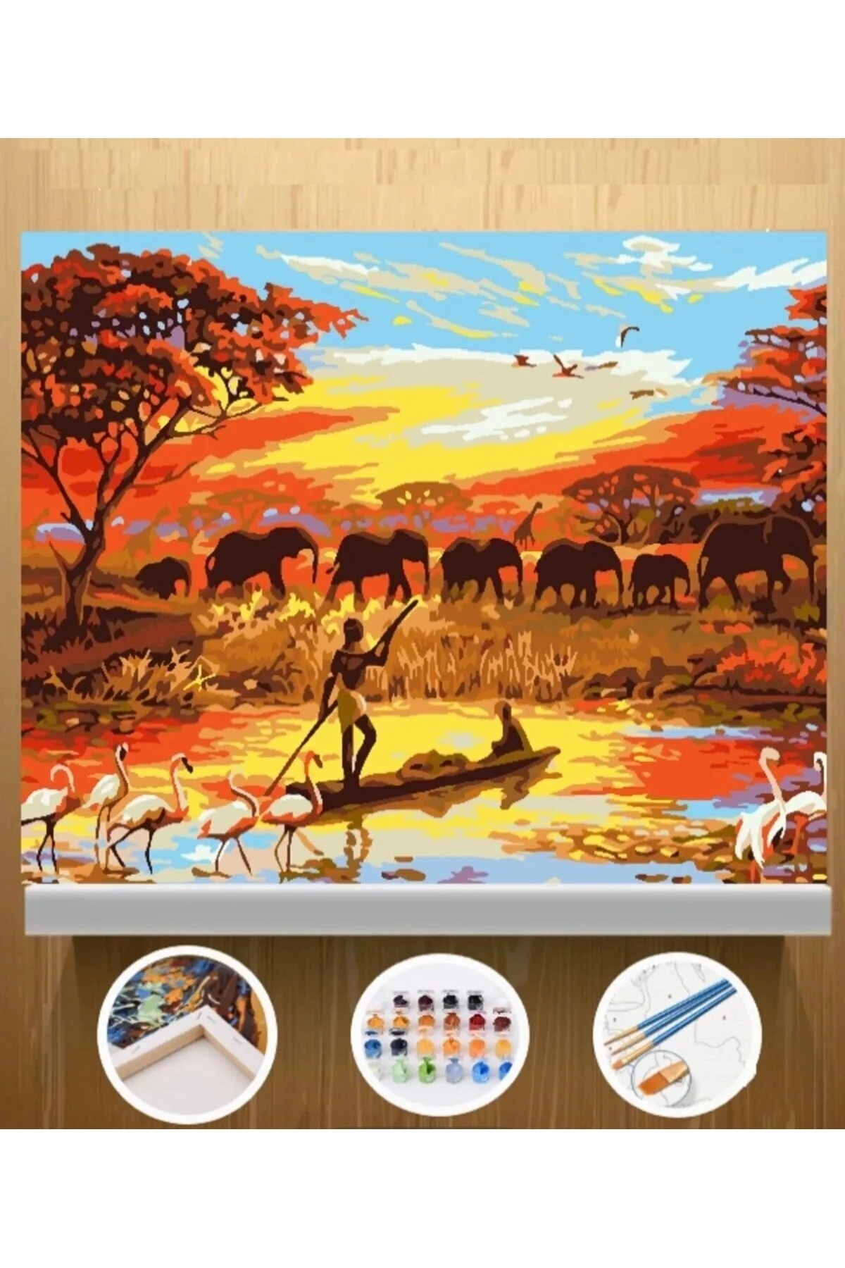 Sayılarla Boyama Seti 30x40 Cm Safari Vahşi Doğa Hayvanları Boyama
