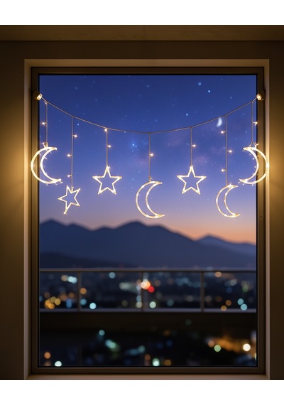 Led Işıklı Ay Yıldız Ramazan Dekoru 45 Cm Diğer