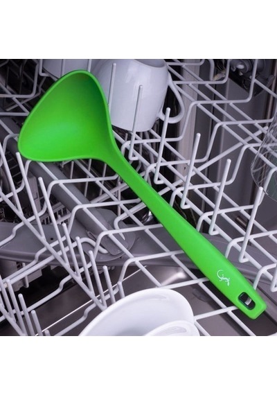 Lurch - Platin Silikon Çorba Kepçesi 28 Cm Yeşil - Yanmaz, Yapışmaz, Bükülmez, Çizmez, Tat Ve Koku Bırakmaz - 240092