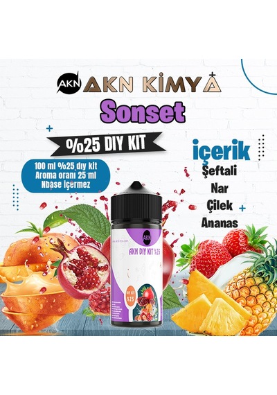 Sonset Yoğun Dıy Kit Şeftali Çilek Ananas Gıda Aroması %25 Oranda Aroma İçerir Hazır Değildir 100 Ml