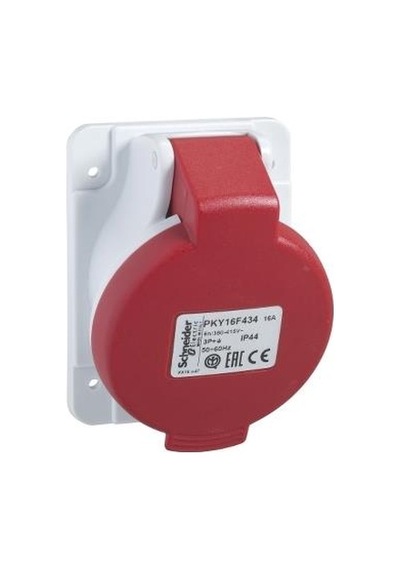 Schneider Electric Pky32f434, Eğik Makina Prizi, 4x32 Amper, Trifaze, 3p T, Ip44, Hızlı Bağlantı