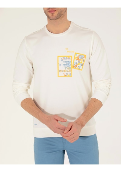 Pierre Cardin Erkek Ekru Sweatshirt 50264212-vr019 Ekru