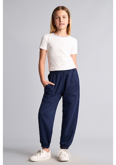 Defacto Yama Cepli Lastikli Jogger Fıt Eşofman Altı Kız Çocuk I2268a826aunv244 Lacivert-nv244