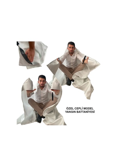 Cam Elyafı Fiberglass Yangın Battaniyesi 150x180 Cm Fire Blanket Cepli Model