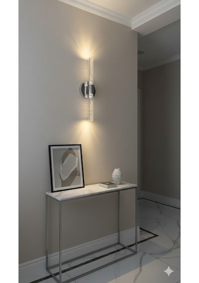 Bhbackhome Bubbleflux Large Şık Tasarım Modern Ledli Aplik 51 Cm Gümüş Pilli Gümüş