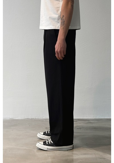 Flaw Basic Baggy Pantolon-29173 Siyah
