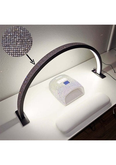 Taşlı Profesyonel Yarım Ay Ring Light Stand Led Işık Tırnak Kirpik Işık Led Manikür Işık Led