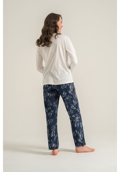 Pierre Cardin Kadın You Look Amazing Today Krem Uzun Kol Pijama Takım Pc9257-s-v2 Pc9257-s-v2
