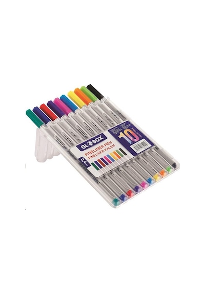 Globox Fineliner Keçe Uçlu Kalem 10 Renk Pvc Kutu GLBX3240
