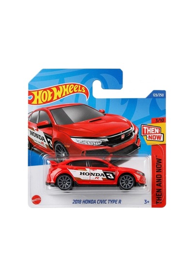 Hot Wheels 2018 Honda Civic Type R - Hw Then And Now Kırmızı 1/64 Diecast Model Araba Çok Renkli