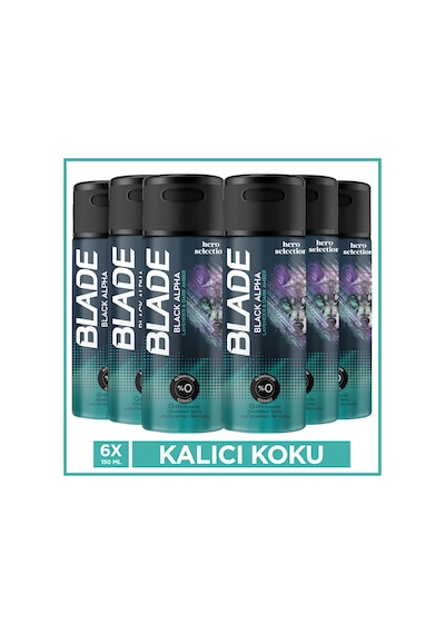 Blade Hero Selection Serisi Black Alpha Erkek Deodorant 6x150 Ml